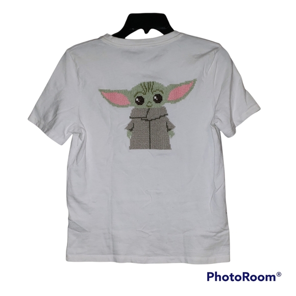 Zara Star Wars embroidered The child Grogu white t-shirt medium - Picture 2 of 5